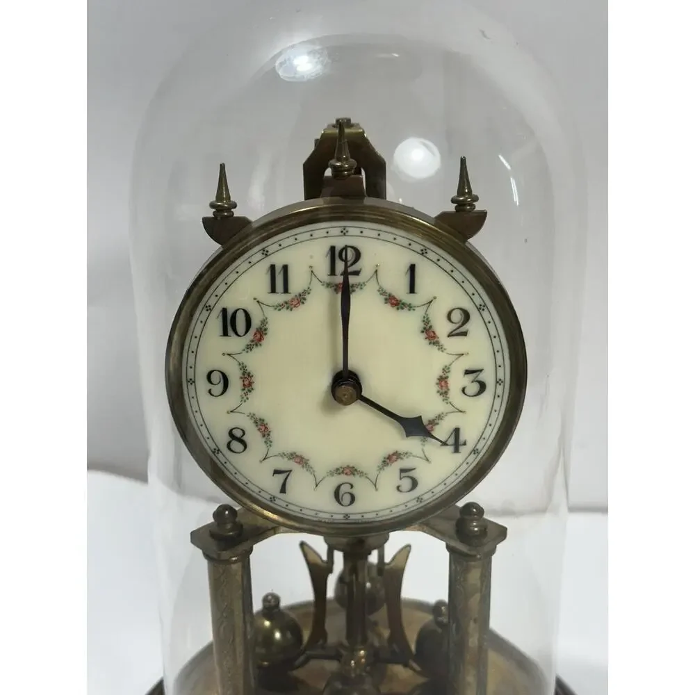 Antique‎ Clock Germany NO(0) Jewels unadjusted Torsion Dome For Parts or Repair
